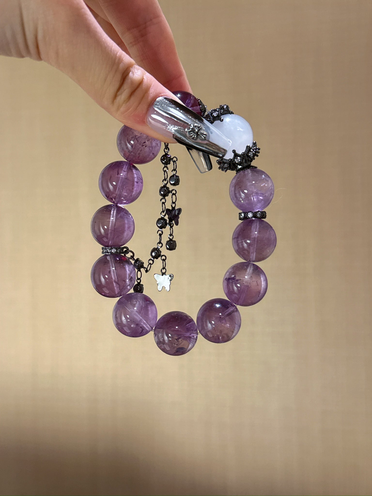 ▫️▪️ Amethyst white ghost bracelet